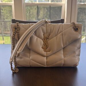 Yves Saint Laurent Beige Quilted Shoulder Bag